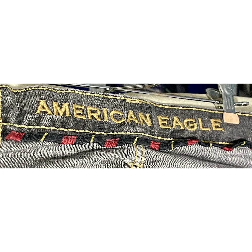 American Eagle Outfitters Size 34 X 32 Vintage Dark Grey Wash Denim Button Fly